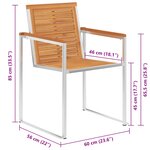 vidaXL Chaises de jardin lot de 8 avec coussins Bois d'acacia solide