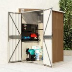 vidaXL Remise de jardin murale Marron 118x100x178 cm Acier galvanisé