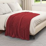 vidaXL Jeté Rouge Bordeaux 150 x 130 cm Toison