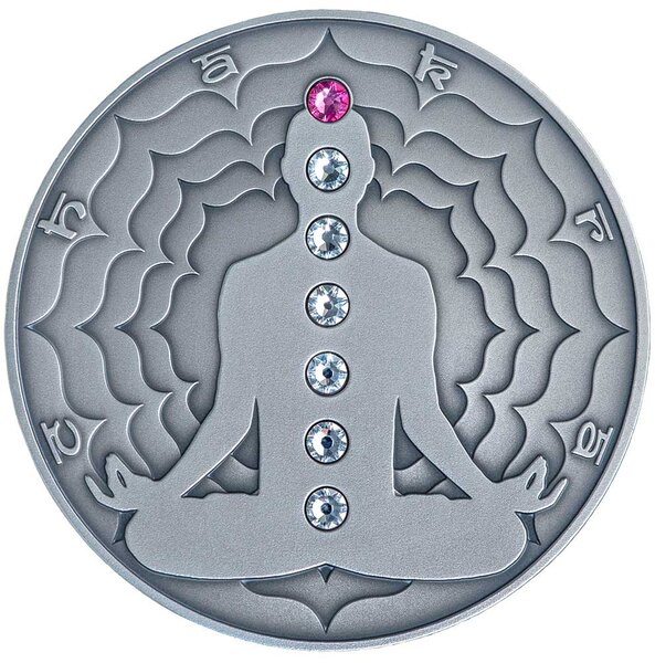 Monnaie SAHASRARA Chakra 2 Oz Argent 2000 Francs Cameroon 2021