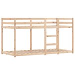 vidaXL Lit superposé avec rideaux blanc/noir 80x200 cm bois pin massif