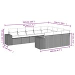 vidaXL Salon de jardin avec coussins 10 Pièces gris résine tressée