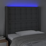 vidaXL Tête de lit à LED Gris foncé 83x16x118/128 cm Tissu