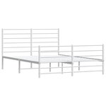 vidaXL Cadre de lit métal sans matelas et pied de lit blanc 150x200 cm