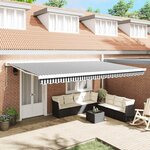 vidaXL Auvent rétractable anthracite et blanc 5x3 m tissu et aluminium