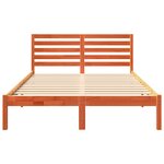 vidaXL Cadre de lit Marron cire 135 x 190 cm Bois massif en pin