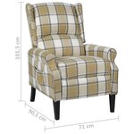 vidaXL Fauteuil inclinable Vert Tissu