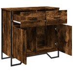 vidaXL Buffet chêne fumé 79 5x35 5x74 5 cm bois d'ingénierie
