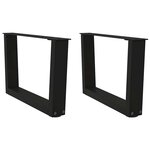 vidaXL Pieds de table basse en forme de V  2 pièces  noir  60 x (30-31 3) cm  acier
