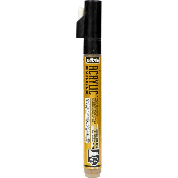 Marqueur Acrylique Pointe biseautée 4mm Or précieux PÉBÉO