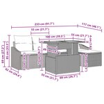 vidaXL Ensemble de salle à manger pour jardin 6 Pièces Noir et Sarcelle