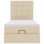 vidaXL Cadre de lit ottoman avec matelas crème 100x200cm tissu
