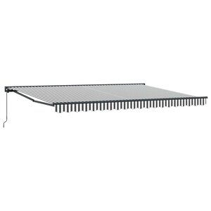 vidaXL Auvent rétractable manuel Anthracite et blanc 4 5 × 3 5 m