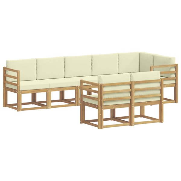 vidaXL Ensemble de canapés d'extérieur 8 pc Blanc et crème Polyester