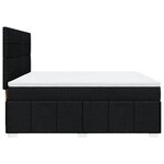 vidaXL Sommier à lattes de lit avec matelas Noir 180x200 cm Tissu