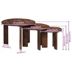 vidaXL Tables basses gigognes 3 Pièces Marron foncé Bois de mangue massif
