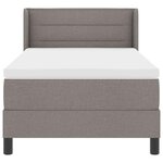 vidaXL Lit à ressorts avec tête de lit Taupe 200 x 90 cm tissu