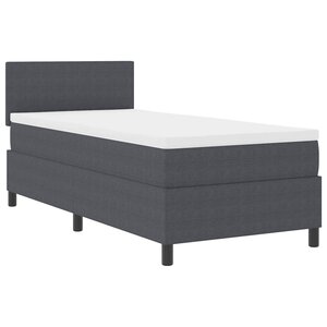 vidaXL Lit à ressort LED Gris foncé et blanc 90 x 190 cm