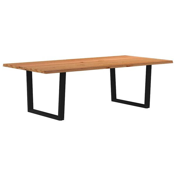 vidaXL Table à manger avec bord naturel 240x120x74cm bois massif chêne