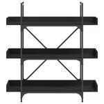 vidaXL Bibliothèque à 3 niveaux noir 100x33x108 5 cm bois d'ingénierie