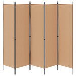 vidaXL Paravent 5 panneaux Beige 250 x 180 cm Tissu