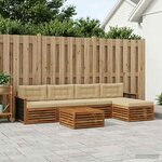 vidaXL Ensemble de canapés d'extérieur 6 pc Naturel et Beige