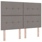 vidaXL Lit à ressorts avec matelas avec LED Taupe 140 x 190 cm tissu