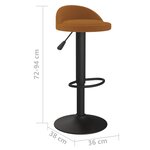 Vidaxl tabourets de bar 2 pcs marron velours