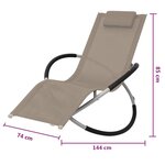vidaXL Chaise longue géométrique d'extérieur Acier Taupe