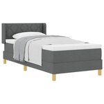vidaXL Lit à ressorts avec matelas Gris foncé 200 x 100 cm Polyester