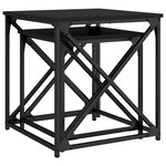 vidaXL Tables basses gigognes 2 Pièces noir bois d'ingénierie
