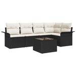 Ensemble de Canapé de Jardin vidaXL 5 pièces avec Coussins en Poly Rotin Marron