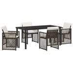 vidaXL Ensemble de salle à manger pour jardin 5 Pièces Marron polyrotin
