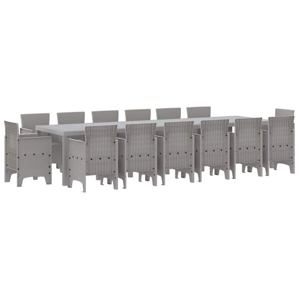 vidaXL Ensemble de salle à manger pour jardin 15 Pièces Gris clair