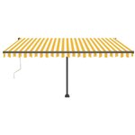 vidaXL Auvent automatique capteur de vent LED 450x350cm Jaune et blanc