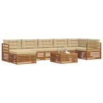 vidaXL Ensemble de canapés d'extérieur 8 pc Naturel et Beige