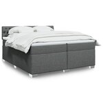 vidaXL Sommier à lattes de lit avec matelas Gris foncé 200x200cm Tissu