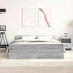 vidaXL Cadre de lit sans matelas sonoma gris 140x190 cm