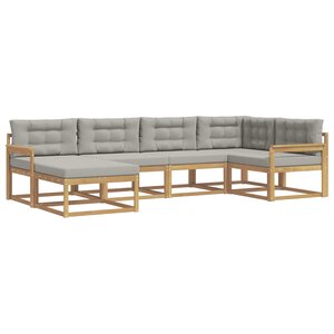 vidaXL Ensemble de canapés d'extérieur 5 Pièces Blanc et gris clair