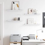 vidaXL Étagère Murale avec étagère 4 Pièces Marbre blanc 60 x 9 x 3 cm