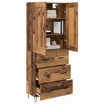 vidaXL Haut Armoire Bois Ancien 69 5 x 34 x 180 cm Bois d'ingénierie