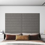 vidaXL Panneaux muraux 12 Pièces Gris clair 90x15 cm Tissu 1 62 m²