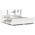 vidaXL Lit bibliothèque sans matelas blanc 180x200 cm bois massif