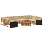 vidaXL Ensemble de canapés d'extérieur 10 pc Naturel et Beige