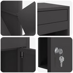 vidaXL Boîte de dépôt de colis Noir 41 x 38 x 103 cm Acier