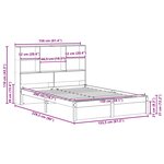 vidaXL Cadre de lit avec tête de lit de rangement 2 Pièces Brun Ciré