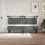 vidaXL Tête de lit suspendue Avec lumière LED Gris foncé Tissu