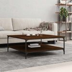 vidaXL Table basse chêne marron 100x100x40 cm bois d'ingénierie
