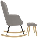vidaXL Chaise à bascule avec repose-pied Taupe Tissu