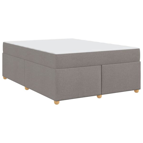 vidaXL Cadre de lit avec matelas Taupe 140 x 200 cm tissu